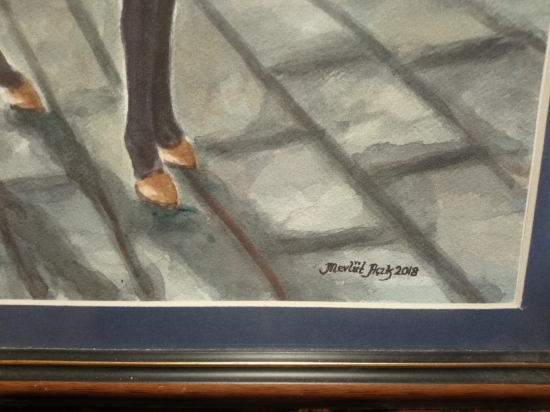 Sulu boya Mevült açık imzalı