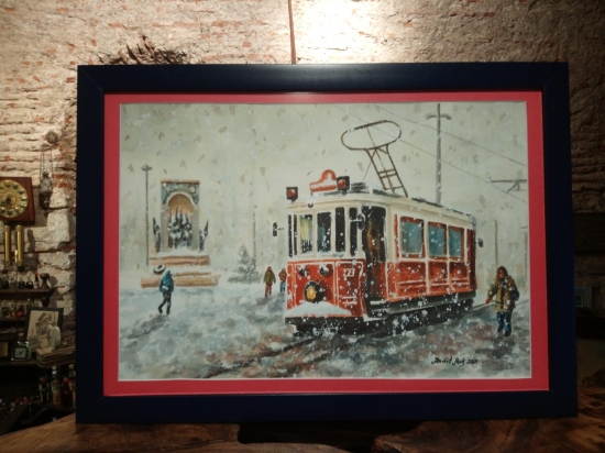 Sulu boya resim Mevlüt Açık imzalı