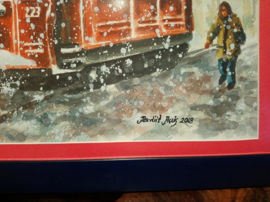 Sulu boya resim Mevlüt Açık imzalı