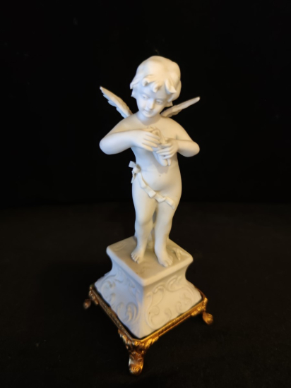 Bisküvi Bronz Kaideli İmzalı Biblo