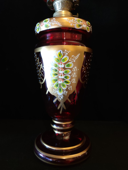 Cam Büyük Boy Gaz Lambası ( El Boyama)