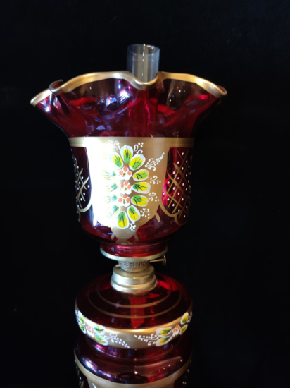 Cam Büyük Boy Gaz Lambası ( El Boyama)