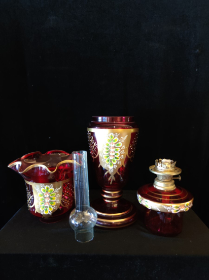 Cam Büyük Boy Gaz Lambası ( El Boyama)