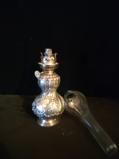 Gümüş Antika Gaz  Lambası