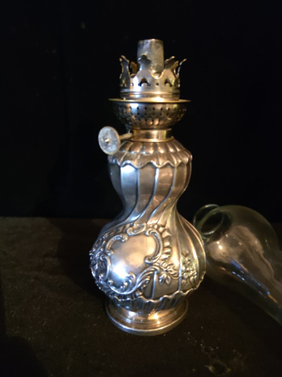 Gümüş Antika Gaz  Lambası