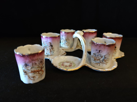 Limoge Alt Kaideli 6 Adet Paris Porselen Fincan Takım