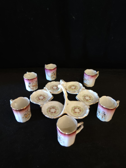 Limoge Alt Kaideli 6 Adet Paris Porselen Fincan Takım