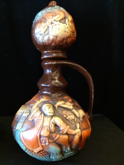 Seramik Gofre İşçilikli Çift Şaraplık