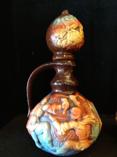 Seramik Gofre İşçilikli Çift Şaraplık