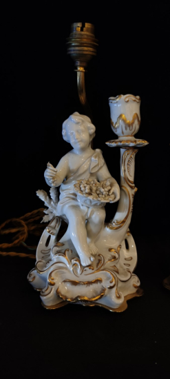 İtalian Çift Çocuk Figürlü Abajur