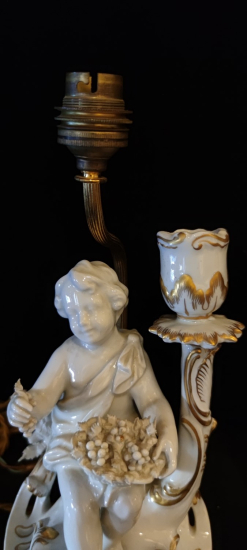 İtalian Çift Çocuk Figürlü Abajur