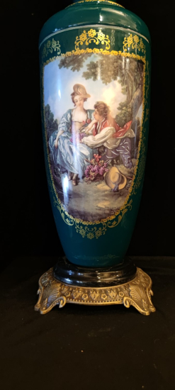 İtalian Stil Porselen Froganard Desenli Abajur