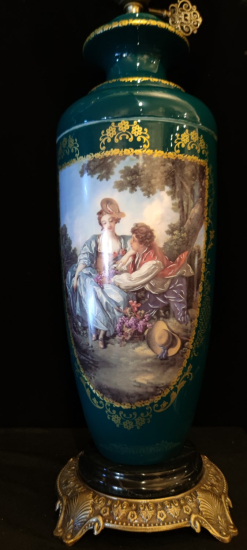 İtalian Stil Porselen Froganard Desenli Abajur