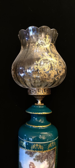 İtalian Stil Porselen Froganard Desenli Abajur