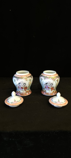 Uzak Doğu Damgalı Çift Vazo