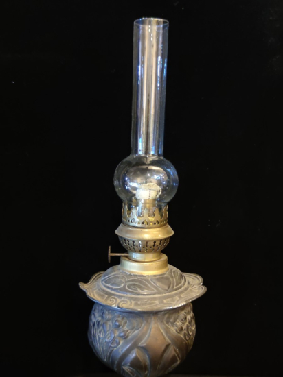 Zin Metaryal Gövdeli Porselen Hazne Gaz Lambası