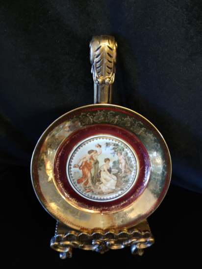 Avrupa Porselen Duvar Tabağı 24 Ayar Altın Vermeyli