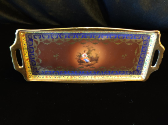 Porselen Altın Vermeyli tepsi ve Kürdanlık 