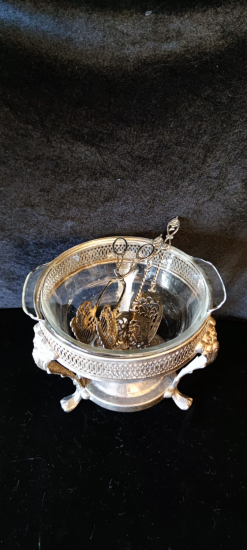 Fransız Gümüş Kaplama Sıcak Servis Kasesi