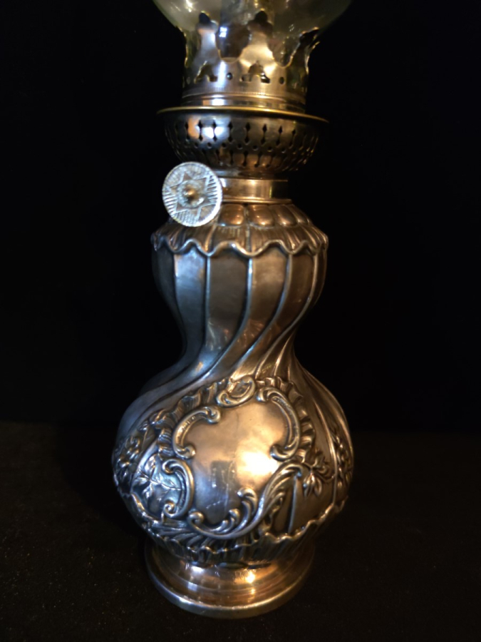 Gümüş Antika Gaz  Lambası